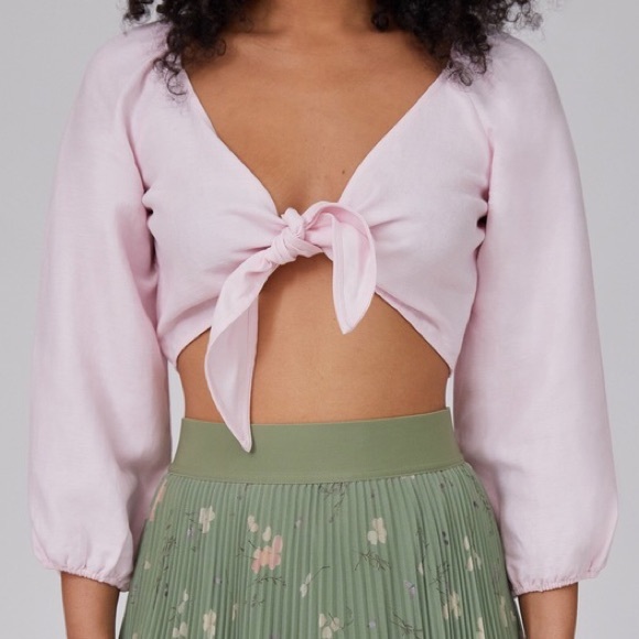 Aritzia Wilfred Venus Tie-Front Top - Picture 2 of 4